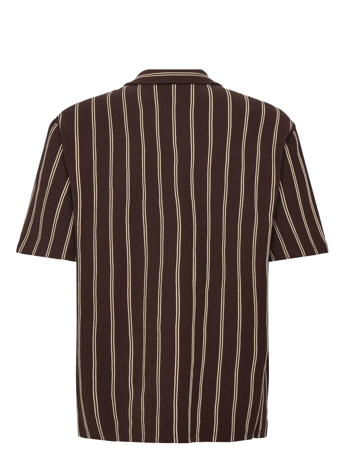 Hugo Boss lyhythihainen kauluspaita C-Lars-Camp-B-262 Cuban Shirt, ruskea kuosillinen