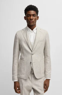 Hugo Boss miesten bleiseri, C-HANRY LINEN WOOL BLAZER Beige