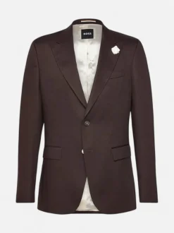 Hugo Boss miesten bleiseri H-Hutson-Peak-262, tummanruskea