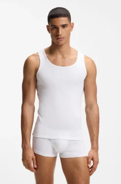 Hugo Boss miesten hihaton paita Tank Top Rib Classic, valkoinen