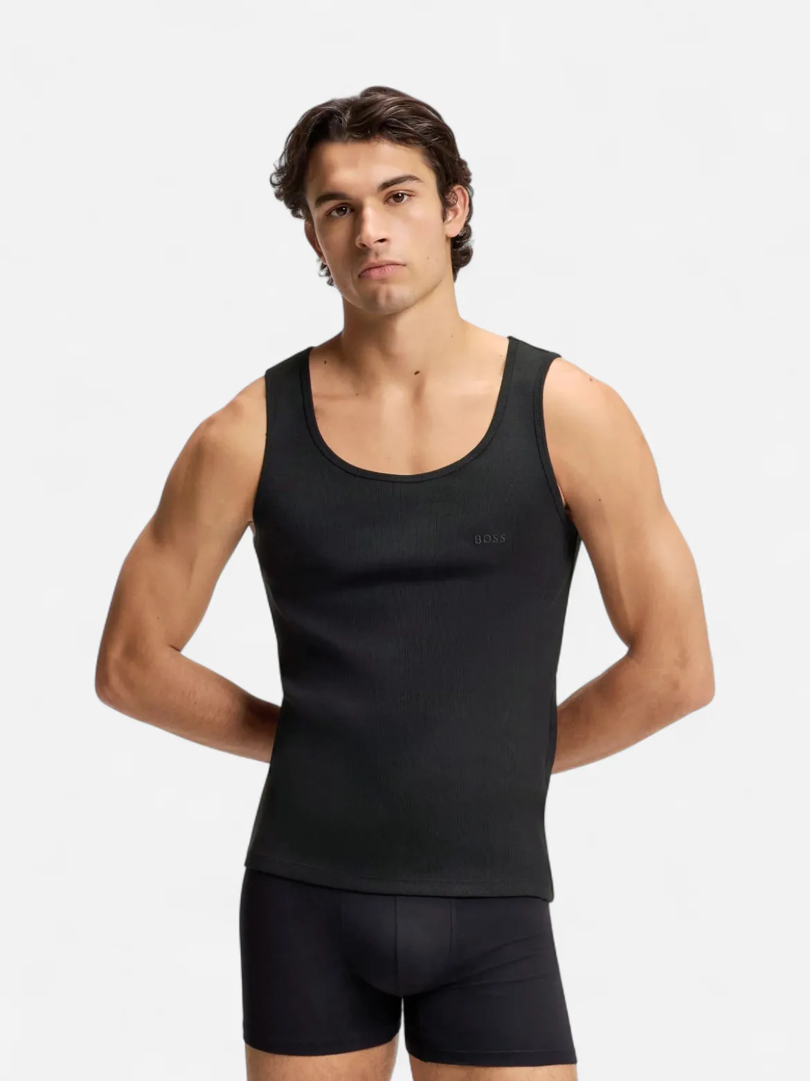 Hugo Boss miesten hihaton paita Tank Top Rib Classic, musta