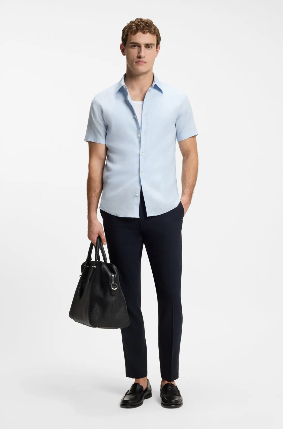 Hugo Boss miesten kauluspaita Roan, vaaleansininen