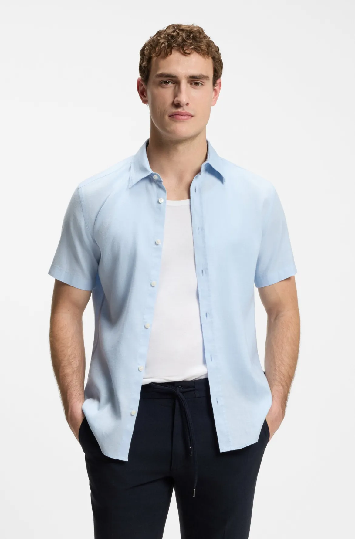 Hugo Boss miesten kauluspaita Roan, vaaleansininen