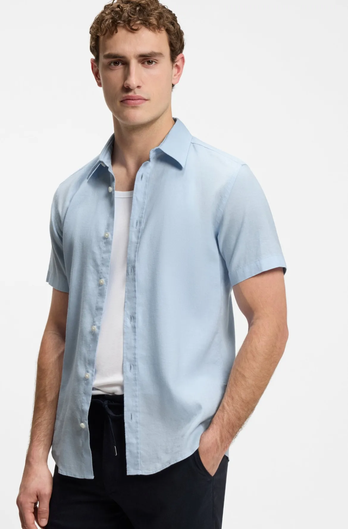 Hugo Boss miesten kauluspaita Roan, vaaleansininen