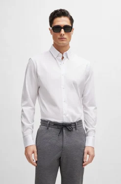 Hugo Boss Miesten Kauluspaita, P-JOE BD NOS REGULAR Valkoinen