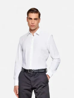Hugo Boss miesten kauluspaita P-HANK-S-K-261 PERFORMANCE STRETCH, valkoinen