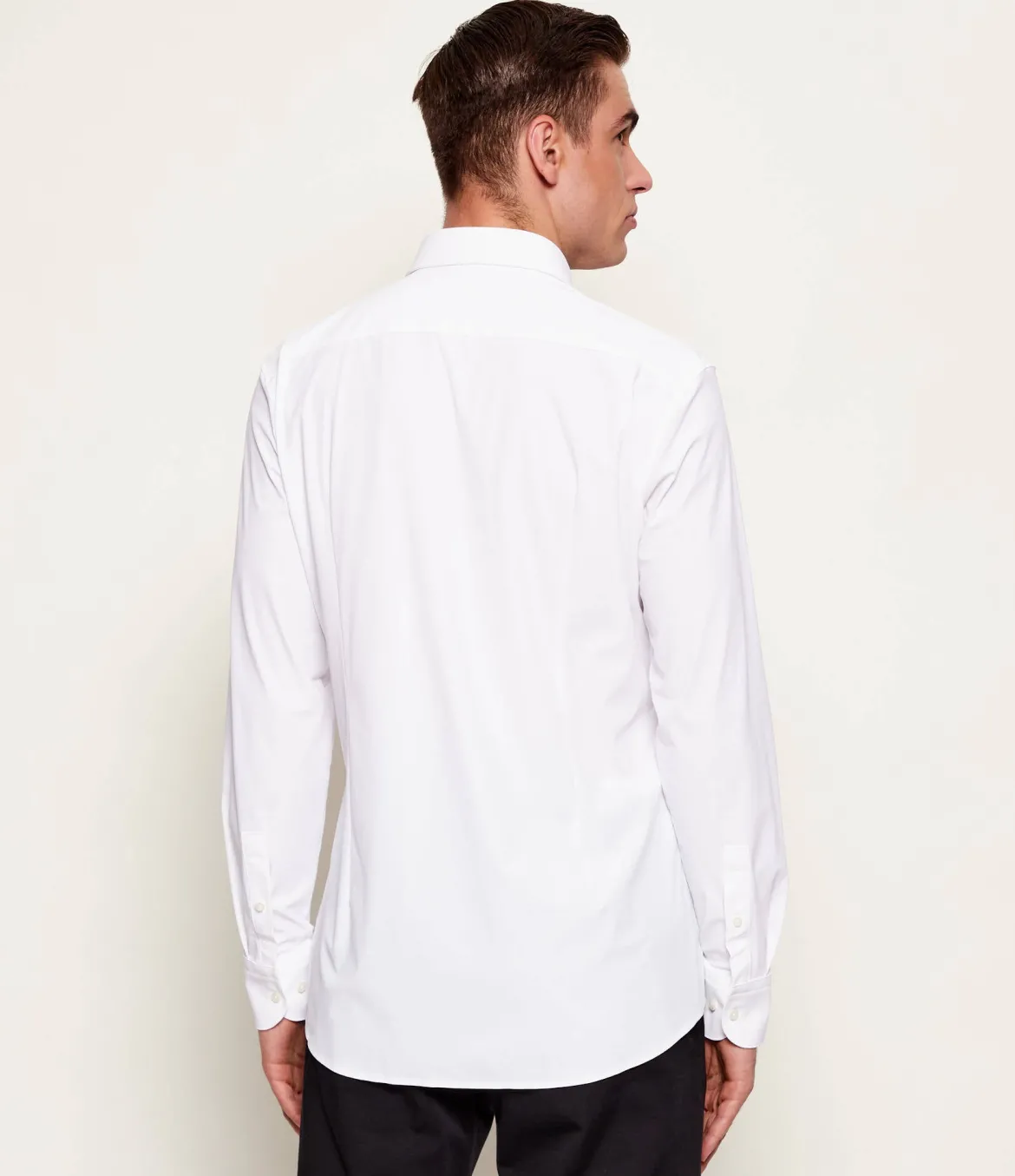 Hugo Boss miesten kauluspaita P-HANK-S-K-261 PERFORMANCE STRETCH, valkoinen