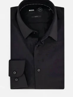 Hugo Boss Miesten Kauluspaita, P-HANK PERFORMANCE STRETCH KAULUSPAITA Musta