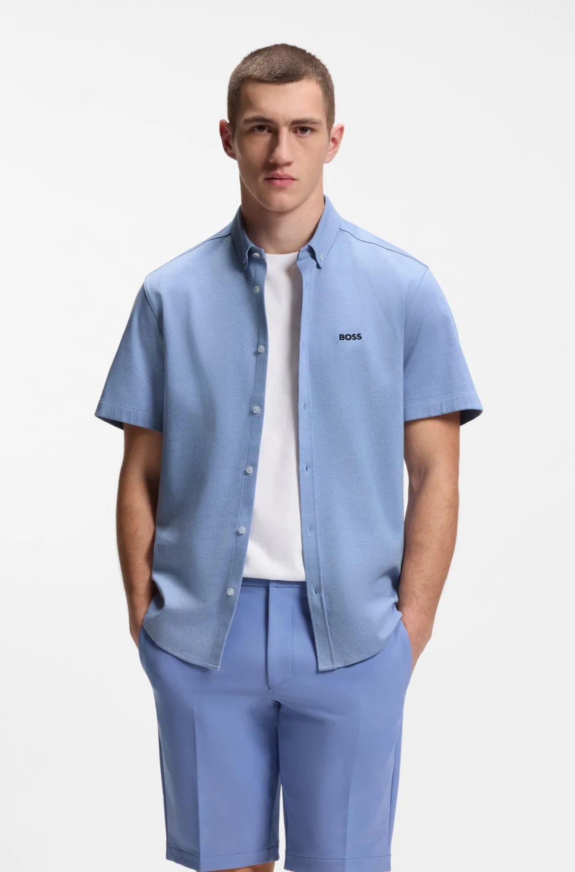 Hugo Boss miesten lyhythihainen kauluspaita ST_Motion SS shirt, keskisininen