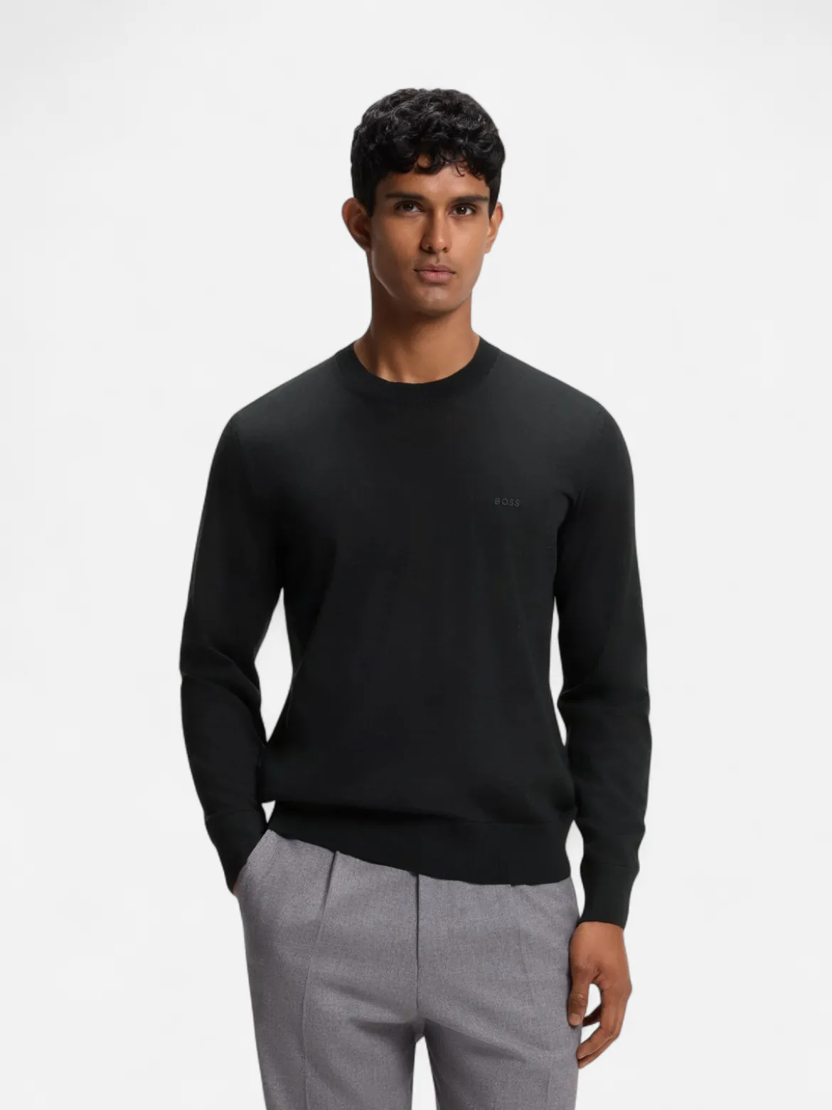 Hugo Boss miesten neulepusero H-Leno-L, musta