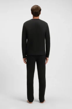 Hugo Boss miesten pyjamapaita WAFFLE LS SHIRT NOS, musta