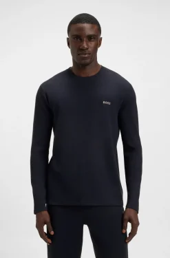 Hugo Boss miesten pyjamapaita WAFFLE LS SHIRT NOS, tummansininen