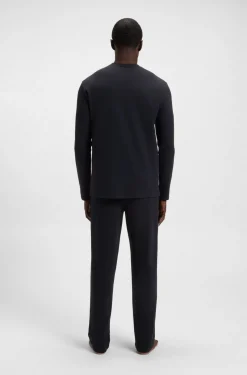 Hugo Boss miesten pyjamapaita WAFFLE LS SHIRT NOS, tummansininen