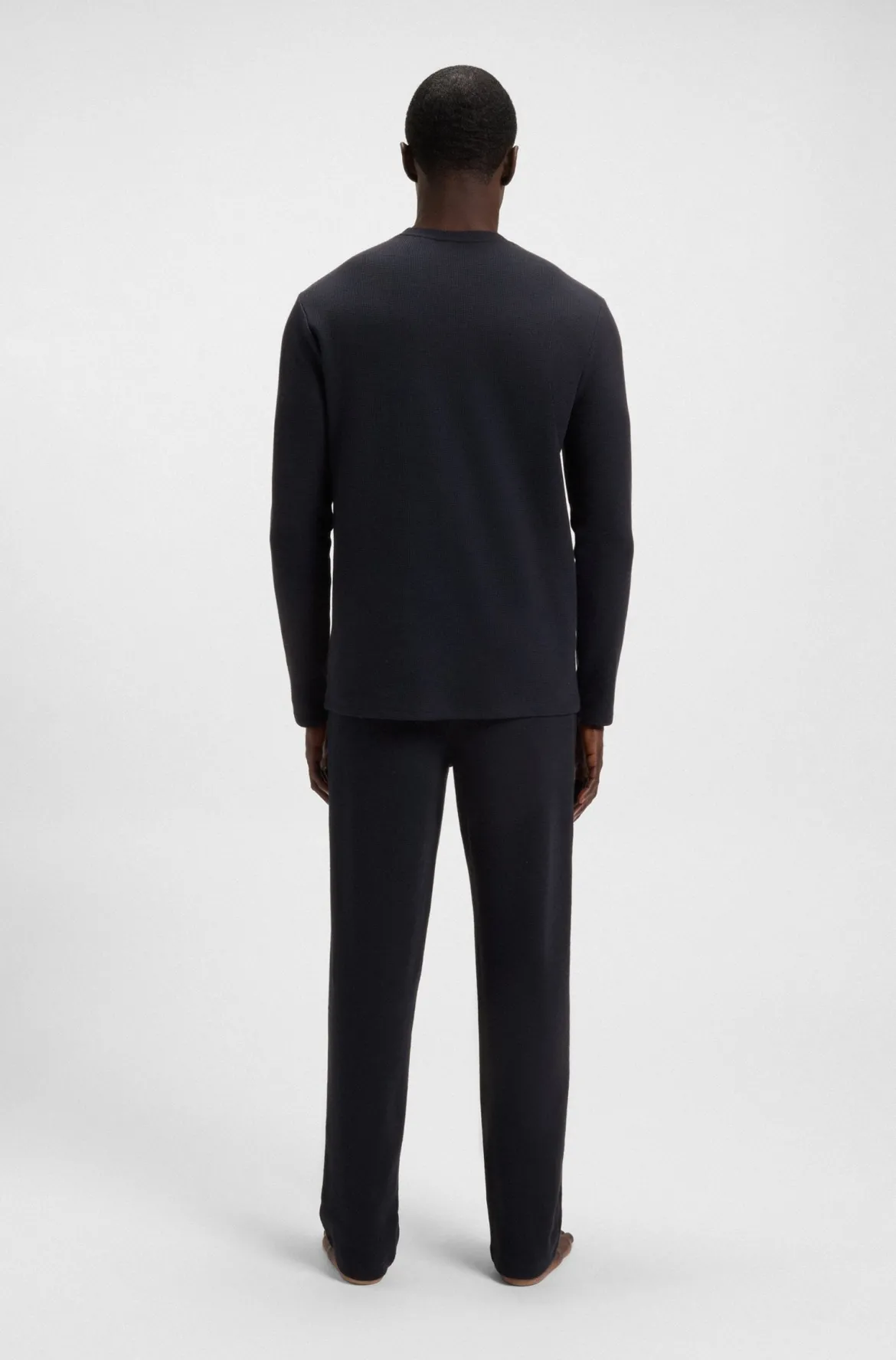 Hugo Boss miesten pyjamapaita WAFFLE LS SHIRT NOS, tummansininen