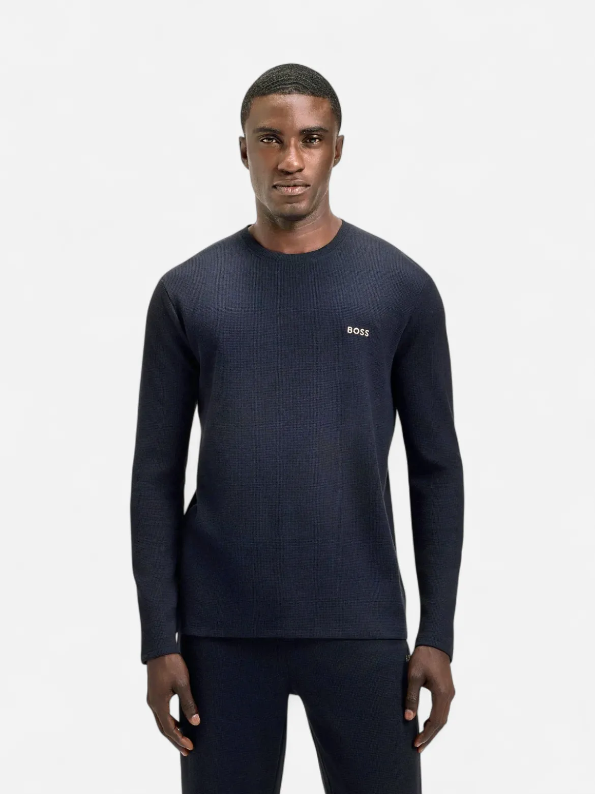Hugo Boss miesten pyjamapaita WAFFLE LS SHIRT NOS, tummansininen