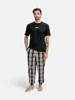 Hugo Boss Miesten Pyjamat ja yöasut Easy Long Set T-shirt musta
