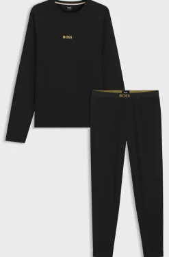 Hugo Boss miesten pyjama Xmas Long Set, musta