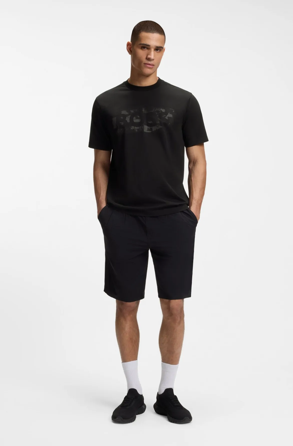 Hugo Boss miesten t-paita Globe LogoPattern, Musta