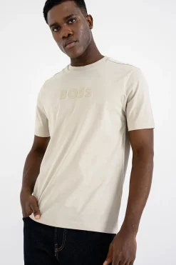 Hugo Boss miesten t-paita T-Shirt Boss Logo, hiekka