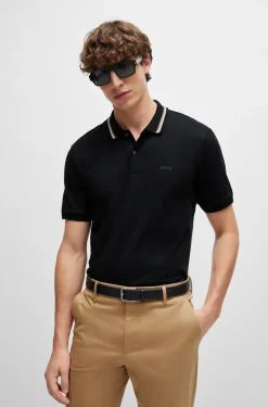 Hugo Boss Miesten Trikoo T-paita polokauluksella, PENROSE 38 NOS Musta
