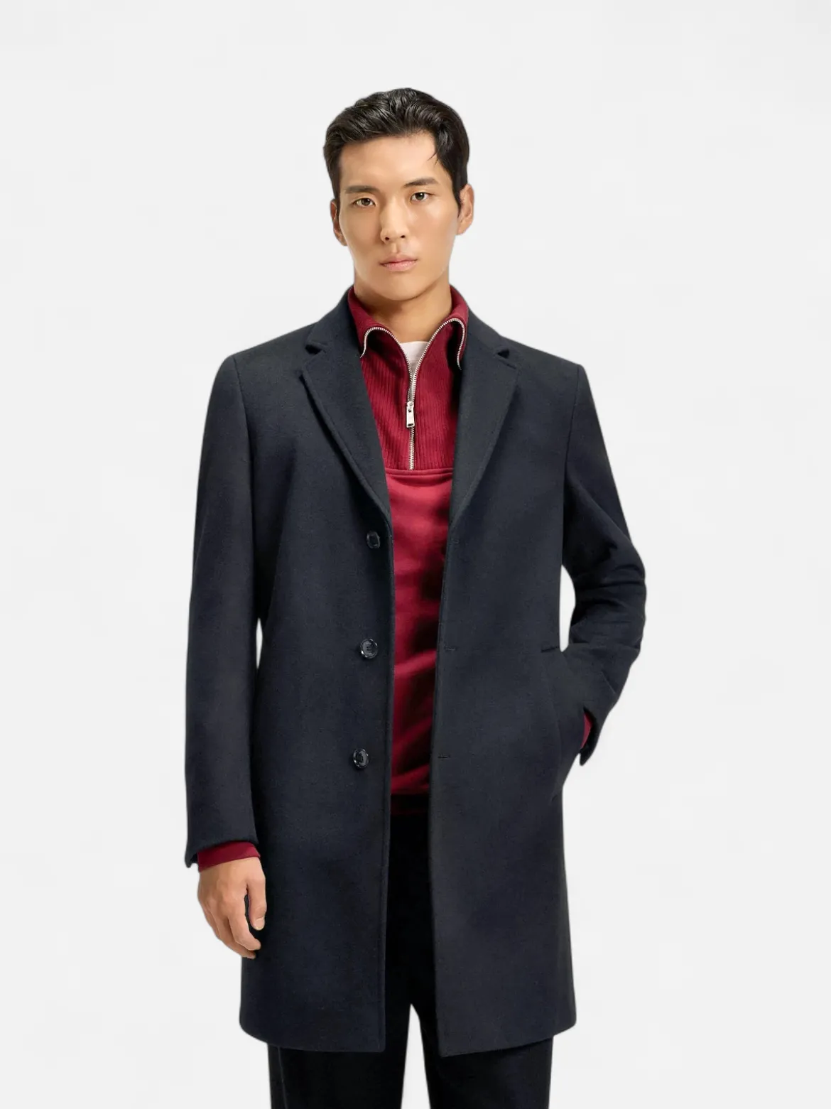 Hugo Boss miesten villakangastakki, H-HYDE Musta