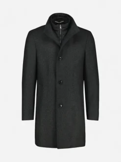 Hugo Boss miesten villakangastakki Hyde Bib 254, harmaa kuosillinen