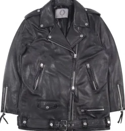 HUMAN SCALES Unisex Oversize Nahkatakki, EMELIE LEATHERJACKET Musta
