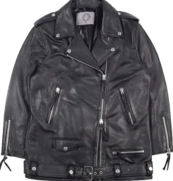 HUMAN SCALES Unisex Oversize Nahkatakki, EMELIE LEATHERJACKET Musta