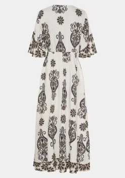 Isay mekko Ane Long Dress, ruskea kuosillinen