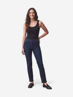 Isay naisten farkut MONZA LONG STRAIGHT JEANS TUMMANSININEN
