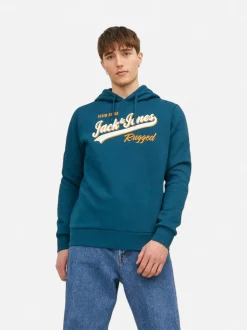 Jack and Jones huppari, JJELOGO SWEAT HOOD Sailor Blue