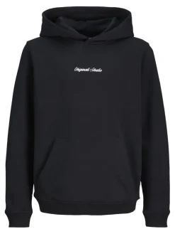 Jack and Jones Junior lasten huppari JORNORREBRO EMB SWEAT HOOD NOOS JNR, musta