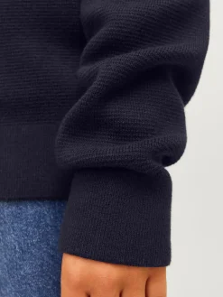 Jack and Jones Junior lasten neulepusero Blamilano Stitch Knit, tummansininen