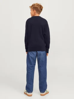 Jack and Jones Junior lasten neulepusero Blamilano Stitch Knit, tummansininen