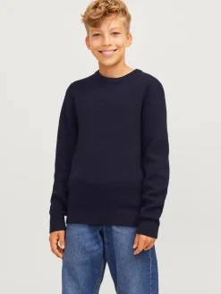 Jack and Jones Junior lasten neulepusero Blamilano Stitch Knit, tummansininen