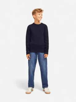 Jack and Jones Junior lasten neulepusero Blamilano Stitch Knit, tummansininen