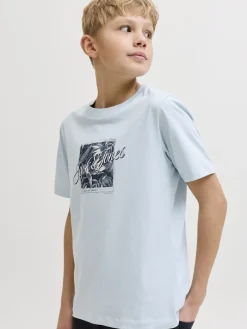 Jack and Jones Junior lasten t-paita JJHONOLULU Shape Tee JNR, vaaleansininen