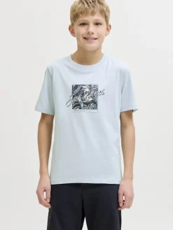 Jack and Jones Junior lasten t-paita JJHONOLULU Shape Tee JNR, vaaleansininen