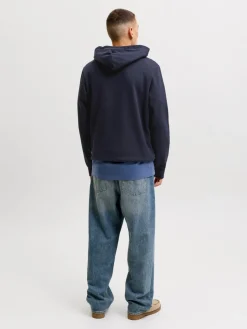 Jack and Jones miesten huppari Logo Sweat Hood, Navy Blazer