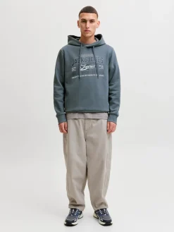 Jack and Jones miesten huppari Logo Sweat Hood, Turbulence