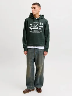 Jack and Jones miesten huppari Logo Sweat Hood, Scarab