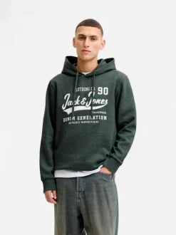 Jack and Jones miesten huppari Logo Sweat Hood, Scarab