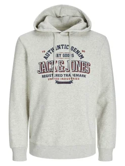 Jack and Jones Miesten Huppari, JJELOGO SWEAT HOODIE NOOS White