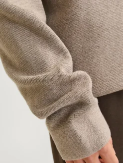 Jack and Jones miesten neulepusero Milano Stitch Crew Neck, Greige Melange