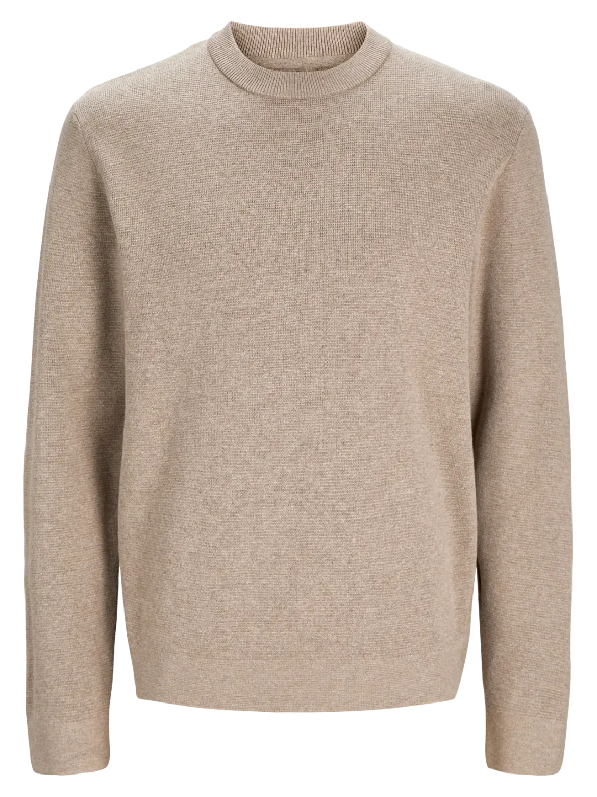 Jack and Jones miesten neulepusero Milano Stitch Crew Neck, Greige Melange