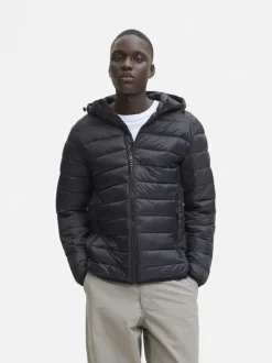 Jack and Jones miesten takki JJEBRADLEY LIGHT PUFFER HOOD NOOS, musta