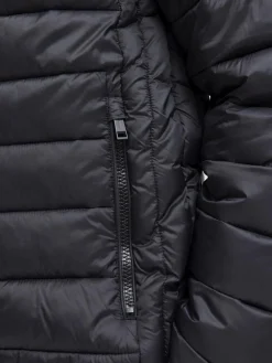 Jack and Jones miesten takki JJEBRADLEY LIGHT PUFFER HOOD NOOS, musta