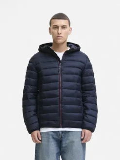 Jack and Jones miesten takki JJEBRADLEY LIGHT PUFFER HOOD NOOS, Sky Captain