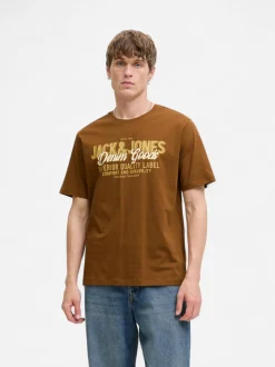 Jack and Jones miesten t-paita, JJELOGO TEE SS O-NECK 2 COL AW25 SN Monks Robe
