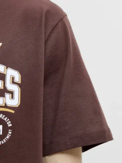 Jack and Jones miesten T-paita Logo Tee O-neck, Bitter Chocolate